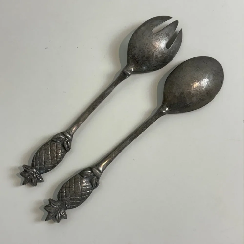Pineapple Metal Serving Fork Spoon Set